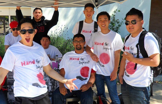 APSP Students in "Hand for Japan" Shirts